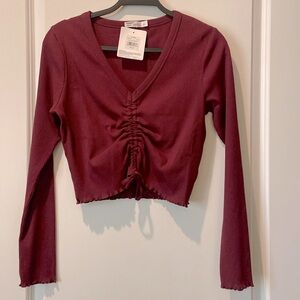 NWT Hanes Drawstring Front Top